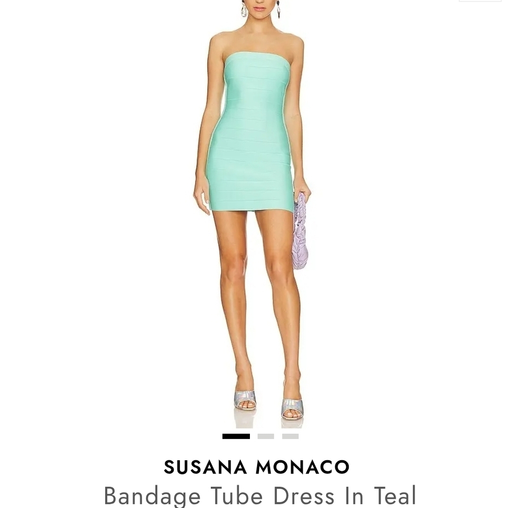 Susana Monaco Strapless Dress in Mint Green